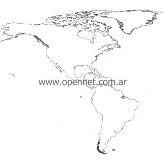 Mapa de américa en blanco y negro A3