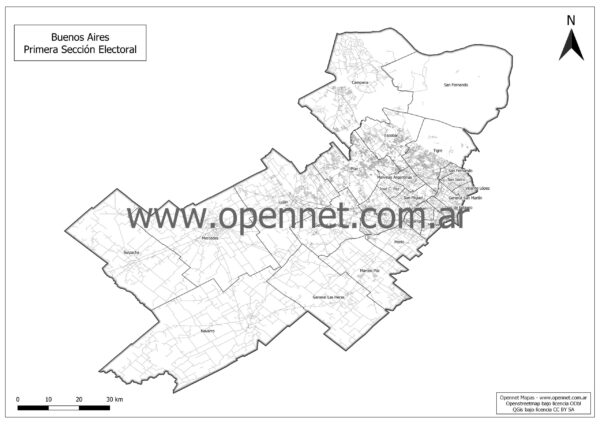 Mapa 1ra Sección Electoral Buenos Aires A3