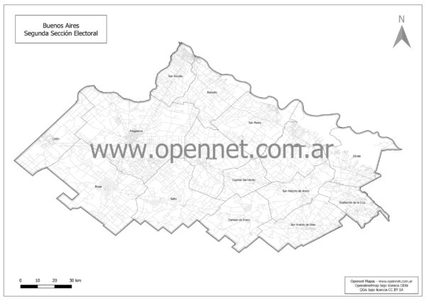 Mapa 2da Sección Electoral Buenos Aires A3