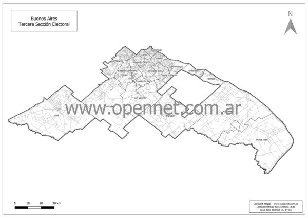 Mapa 3ra Sección Electoral Buenos Aires A3